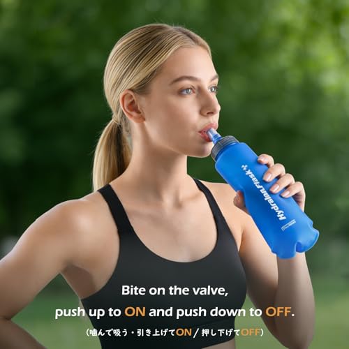TPU Collapsible Flask BPA (500ml/16.9oz - Y - Blue - Pack of 2)