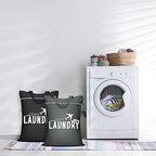 2 Pcs Large Travel Laundry Bags (Black+Grey)