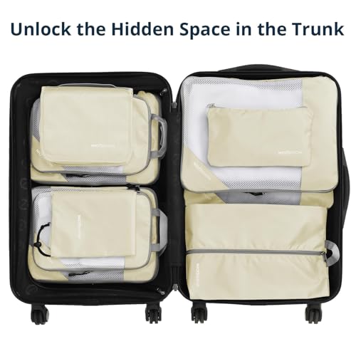 Compression Packing Cubes 10 Set (Beige / 10 pcs)