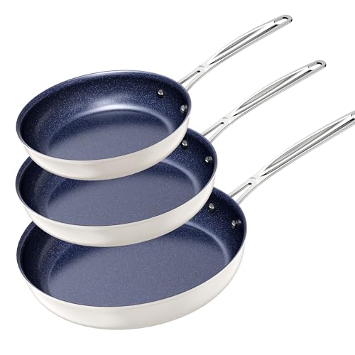 3 Piece Fry Pan Set (3 PC / Vanilla Cream)
