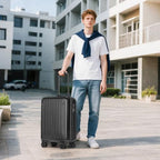 Carry on luggage 22x14x9 Airline Approved Hardshell Suitcase (Black / 20" Carry On)