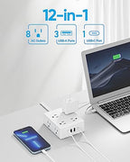 Flat Plug Power Strip with 5 FT Extension Cord (5 FT / 8AC)