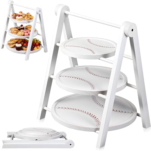 3 Tier Snowflake Serving Tray with 15 in Collapsible Stand (Snowflake)