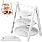 3 Tier Snowflake Serving Tray with 15 in Collapsible Stand (Snowflake)