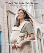 PureHug Baby Carrier (Air Mesh-Almond / Regular Fit (25"-50" Waist))