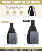 Crossbody Bags for Women Men Trendy Sling Bag Backpack Chest Bag (Large / Black)
