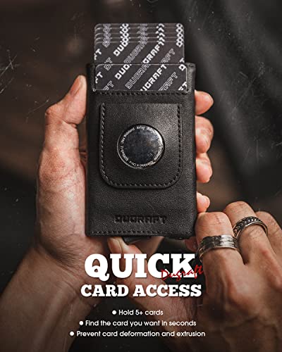 Pop Up Wallet Compatible with AirTag (Black)