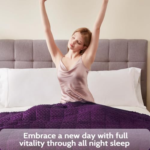 Weighted Blanket 48"x72" 15lbs Navy Thick Warm Twin Minky Heavy Blanket (25-hyacinth / 48" x 72" | 15lbs)