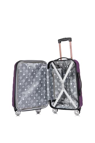 Melbourne Hardside 2 Piece Expandable Spinner Wheel Luggage Set (Purple / 2 Piece (20"/14" Tote))