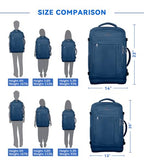 55L Big Capacity Carry On Backpack Large Travel Backpack for Men (Blue / 18.4 Inch (22''x14''x11''))