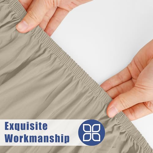 2 Pack Rectangle Spandex Fitted Table Cloth (Taupe / 72" x 36" (Rectangular))