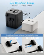 Air” Universal Travel Adapter 2500W Max AC (A1R AC(NO USB) / White)