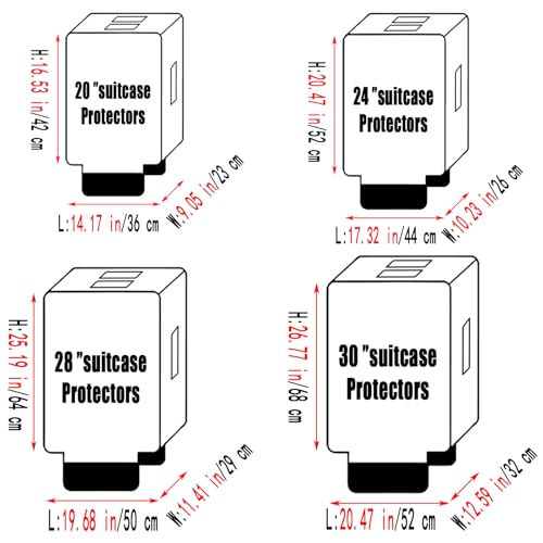 24 Inch Waterproof Clear Suitcase Cover (Gray Trim-0.4mm / 24" Suitcase Cover.)