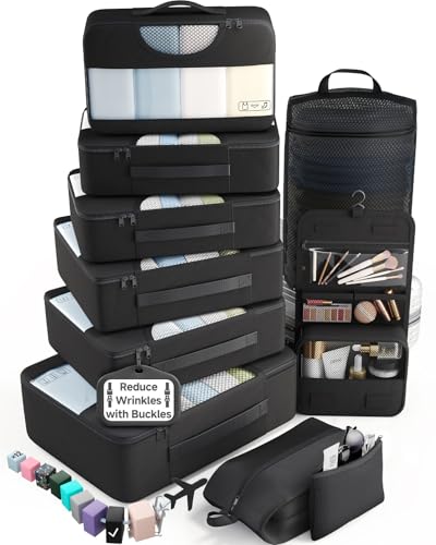 10 Set Packing Cubes for Travel Essentials (01 Black)
