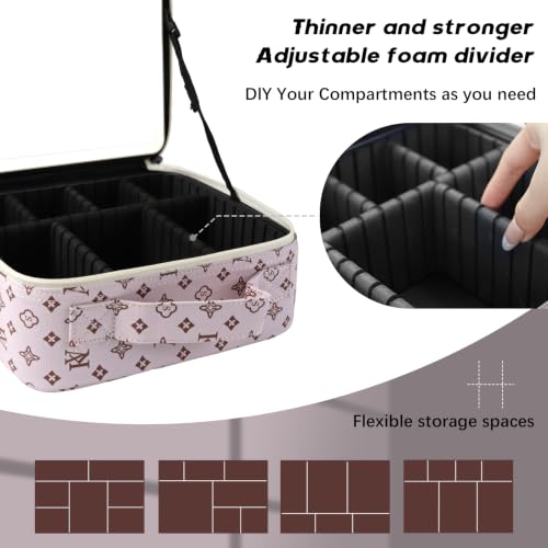 Makeup Bag with Led Mirror (Pink-1 / with LED mirror)