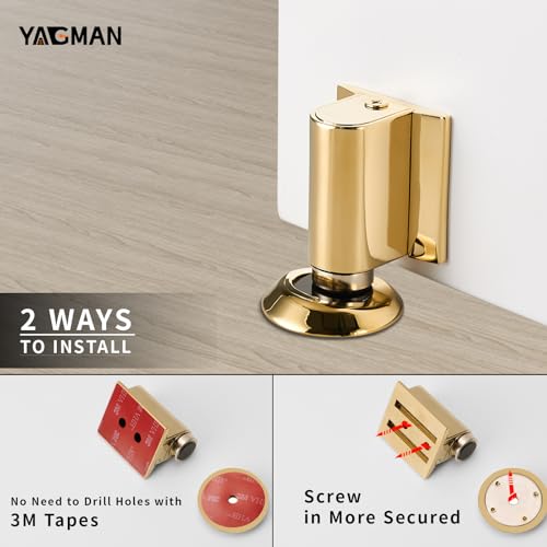 Magnetic Door Stopper Floor Mount (Polished Gold)