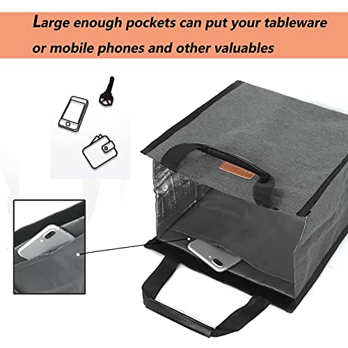 Lunch Bags for Women Insulated Reusable Lunch Tote with Internal Pocket (Charcoal Grey / 1 pack)