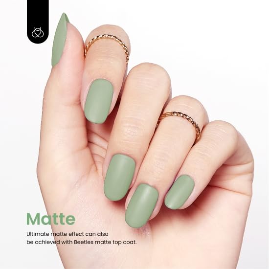 Beetles Green Gel Nail Polish 15ML Soak Off UV Gel for Fall Nail Art DIY (H - Creme Green | Eucalyptus)