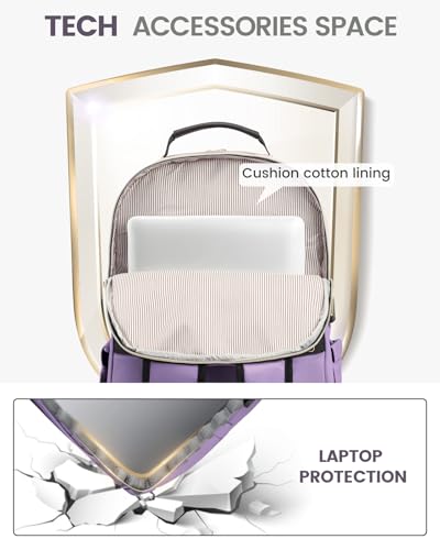 Laptop Backpack Purse for Women (Purple / 15.6-Inch)