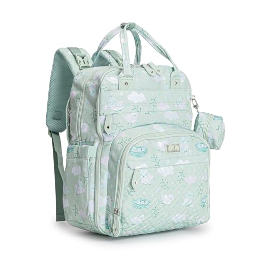 Diaper Bag Backpack (Green Birdy)