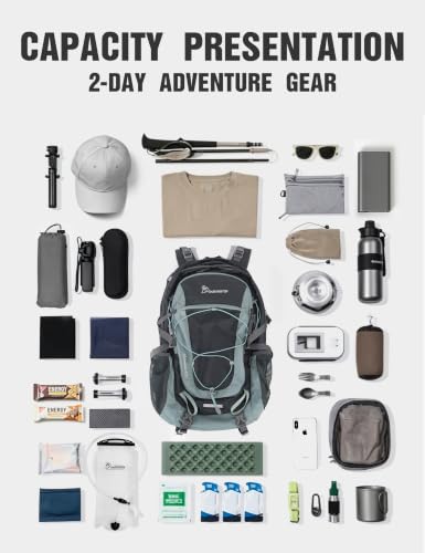 40L Hiking Backpack Daypack Travel Camping Bag for Men&Women (Slate Gray-40l / 40L)