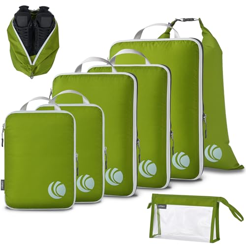 Compression Packing Cubes for Travel (Green / 8PCS)