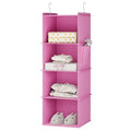 Hanging Closet Organizer and Storage (4-SHELF / Light Pink)