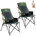 Camping Chair with Lumbar Support for Adults Folding Portable High Back Oversized (Green 2 Packs)