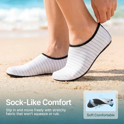 Water Shoes for Women Men Quick (7-8 Women/6-7 Men / White-w001)