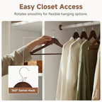 Wooden Coat Hangers (0.5"T (20 pack) / Walnut Color)