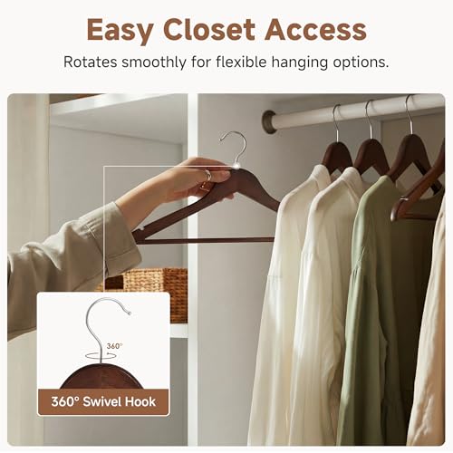 Wooden Coat Hangers (0.5"T (20 pack) / Walnut Color)