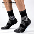 Crew Compression Socks for Women Men with Ankle Arch Support Plantar Fasciitis Relief 3 Pairs (Large / Black+white+grey(3 Pairs))