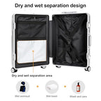 Carry on suitcase Zipperless Luggage (silver / 26 inch)