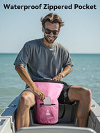 Waterproof Dry Bag Backpack with Zippered Pocket (Pink / 30L)
