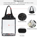 Clear Makeup Bags (Medium / 8-Black with Drawstring)