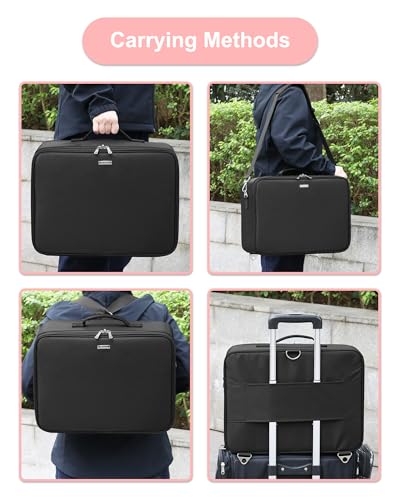 Extra Large Cosmetic Case (Black with 4 Clear Pouches / Extra Large)