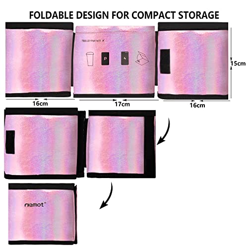 Luggage Travel Cup Holder Free Hand Drink Carrier (Hook & Loop: Glitter Pink)