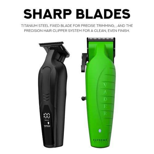2-in-1 Vader Clipper & Trimmer Kit | Cordless Beard Trimmer & Mens Clippers Set for Barbers or Home | with DLC Coated Blades | Acid (Acid)