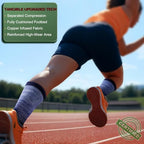 Men 6 Pack Athletic Compression Crew Socks for Running Gym Sports (7-8 / Purplish Blue 8425)