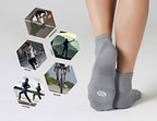 6 Pack Women's Ankle Socks with Cushion (Small / Grey)