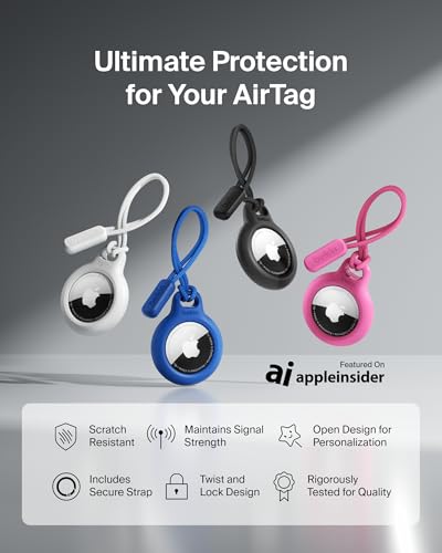 Apple Airtag Secure Holder With Strap (Pink / Single / Strap)