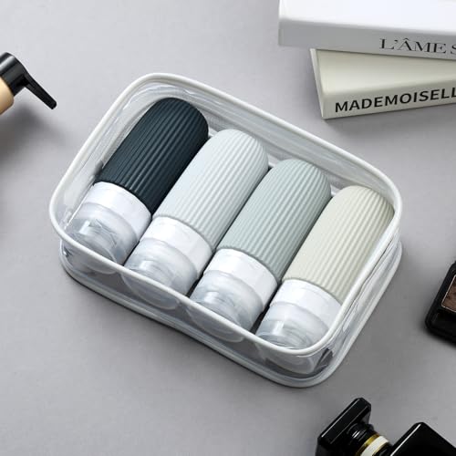 Travel Bottles for Toiletries (2 Ounces / Grey)