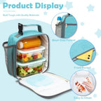 Kids Lunch box Insulated Soft Bag Mini Cooler Back to School Thermal Meal Tote Kit for Girls (Sea Blue)