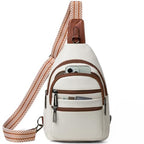 Sling Bag for Women Crossbody Bags Fanny Pack Sling Purse Backpack Vegan Leather Shoulder Bag Gifts Travel Handbag Anti Theft Beige (Beige)