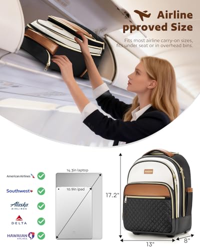 Small Rolling Backpack for Women