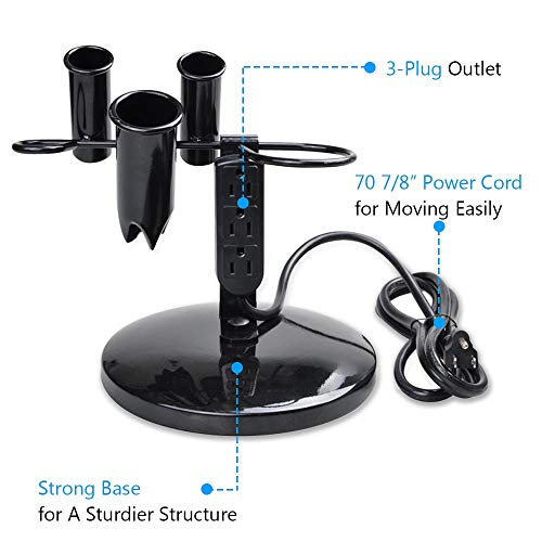 BYOOTIQUE 5 Hole Tabletop Blow Dryer Hair Iron Holder with 3 Outlets Pack 2 (10.2x8.7x9.6 Inch(Pack of 2))