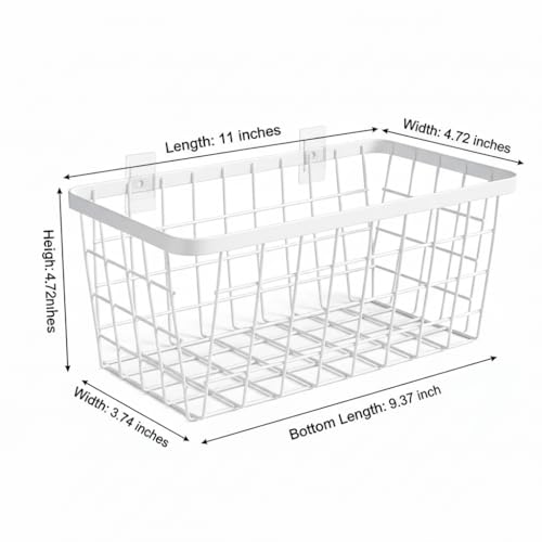 2 Set LeleCAT Hanging Wall Basket Organizer (White-New / 2 PACK)