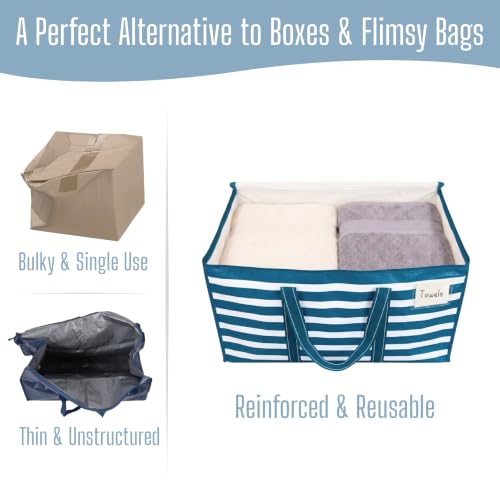 4 Pack Heavy Duty Moving Bags (4 Pack / Classic Navy Stripe)