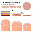 Lightweight Compression Packing Cubes for Suitcases (Peach / 7 Set)