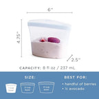 Premium Reusable Silicone Food Storage Bowl (Blue / 1-Cup)